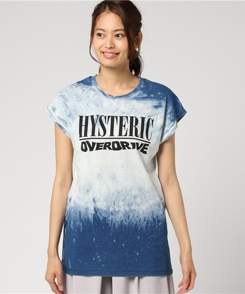 HYSTERIC GLAMOUR ブラック ブリーチプリントTシャツ S HYSTERIC GLAMOUR ブラック ブリーチプリントTシャツ S