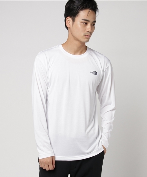 THE NORTH FACE(ザノースフェイス)の「ザ・ノース・フェイス メンズカットソー / ロングスリーブスクエアーロゴティー(Tシャツ/カットソー・メンズ・ホワイト/ブラック/ブラック×レッド/ネイビー/グレー/ホワイト×ブラック・SMALL/MEDIUM/LARGE/X-LARGE)」の2枚目の写真