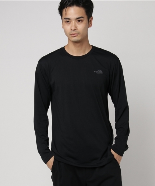 THE NORTH FACE(ザノースフェイス)の「ザ・ノース・フェイス メンズカットソー / ロングスリーブスクエアーロゴティー(Tシャツ/カットソー・メンズ・ホワイト/ブラック/ブラック×レッド/ネイビー/グレー/ホワイト×ブラック・SMALL/MEDIUM/LARGE/X-LARGE)」の4枚目の写真