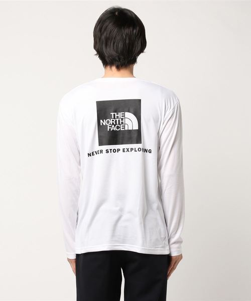 THE NORTH FACE(ザノースフェイス)の「ザ・ノース・フェイス メンズカットソー / ロングスリーブスクエアーロゴティー(Tシャツ/カットソー・メンズ・ホワイト/ブラック/ブラック×レッド/ネイビー/グレー/ホワイト×ブラック・SMALL/MEDIUM/LARGE/X-LARGE)」の8枚目の写真