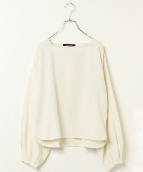 VENCEEXCHANGE（ヴァンスエクスチェンジ）の「エアロヒートボートネックプルオーバー    （ニット/セーター・レディース・ブラック/オフホワイト/パープル/ライトブラウン/ライトグレー・MEDIUM）」の2枚目の写真