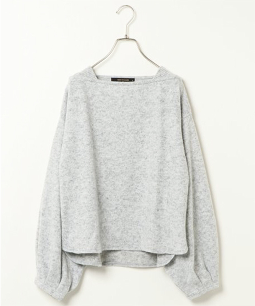 VENCEEXCHANGE（ヴァンスエクスチェンジ）の「エアロヒートボートネックプルオーバー    （ニット/セーター・レディース・ブラック/オフホワイト/パープル/ライトブラウン/ライトグレー・MEDIUM）」の4枚目の写真