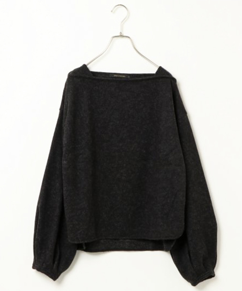 VENCEEXCHANGE（ヴァンスエクスチェンジ）の「エアロヒートボートネックプルオーバー    （ニット/セーター・レディース・ブラック/オフホワイト/パープル/ライトブラウン/ライトグレー・MEDIUM）」の3枚目の写真