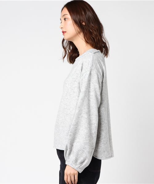 VENCEEXCHANGE（ヴァンスエクスチェンジ）の「エアロヒートボートネックプルオーバー    （ニット/セーター・レディース・ブラック/オフホワイト/パープル/ライトブラウン/ライトグレー・MEDIUM）」の8枚目の写真