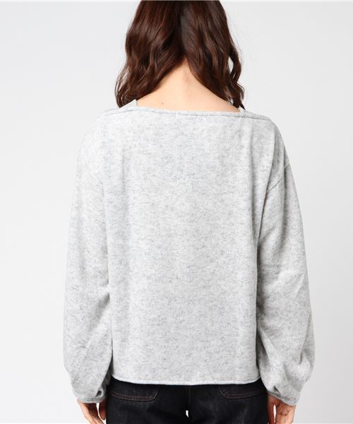 VENCEEXCHANGE（ヴァンスエクスチェンジ）の「エアロヒートボートネックプルオーバー    （ニット/セーター・レディース・ブラック/オフホワイト/パープル/ライトブラウン/ライトグレー・MEDIUM）」の6枚目の写真