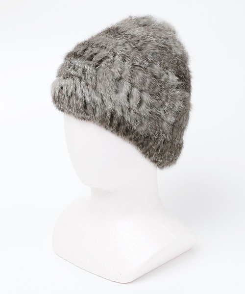 John galliano ラビットファー ニット帽 ニュースペーパー ビーニー ルーズワッチキャップ ラビットファー 帽子 レディース ニット帽