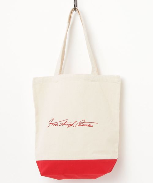 knock through abstraction(ノックスルーアブストラクション)の「【knock through abstraction/ノックスルーアブストラクション】sign logo tote/サインロゴ刺繍トート(トートバッグ・レディース・ブラック/ナチュラル/ネイビー/グレー/その他2/その他1/その他3/その他4/その他5/レッド/その他6・FREE)」の1枚目の写真