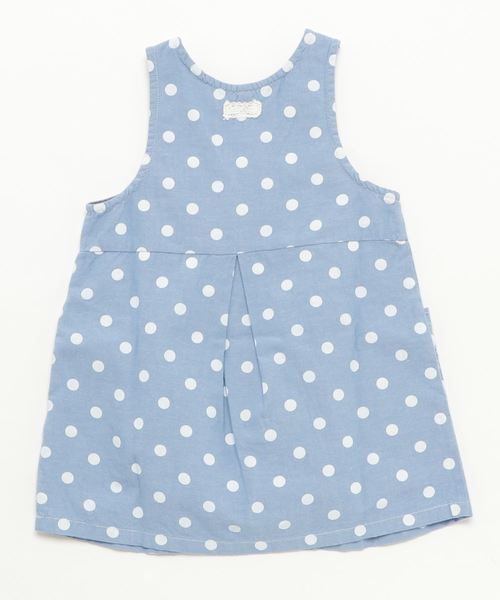 RAGMART（ラグマート）の「ダンガリージャンパースカート（ジャンパースカート・キッズ・ドット/ストライプ・100cm/110cm/120cm/130cm）」の3枚目の写真