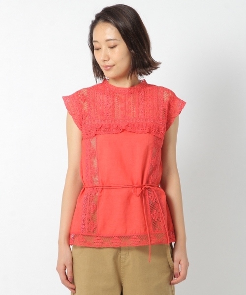 laboratory work（ラボラトリーワーク）の「アンティークレースブラウス（シャツ/ブラウス・レディース・オフホワイト/ブラック/ピンク・MEDIUM）」の8枚目の写真