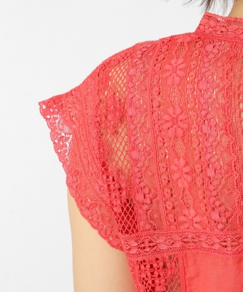 laboratory work（ラボラトリーワーク）の「アンティークレースブラウス（シャツ/ブラウス・レディース・オフホワイト/ブラック/ピンク・MEDIUM）」の7枚目の写真