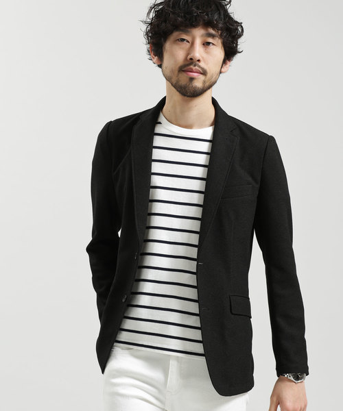 Nano Universe ナノユニバース の 鹿の子ニットジャケット テーラードジャケット Wear