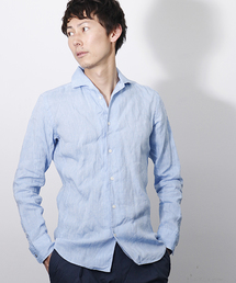 ジュンハシモト　イタリア製リネンストール　青 junhashimoto over dye linen GRADATION STOLE (INK.BLUE/PURPLE