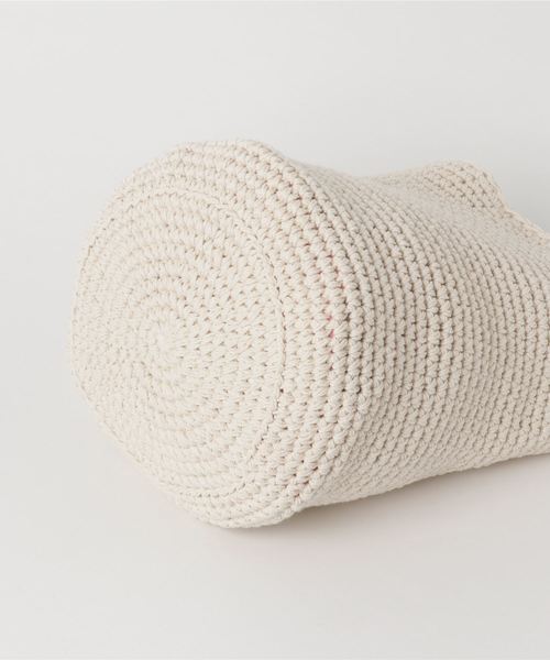 Fun & Daily（ファンアンドデイリー）の「F&D : 2wayコットンニットサマーバッグ（かごバッグ・レディース・ホワイト/ベージュ・FREE）」の4枚目の写真