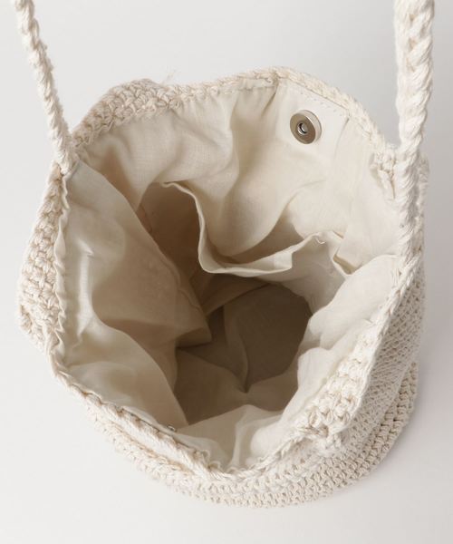 Fun & Daily（ファンアンドデイリー）の「F&D : 2wayコットンニットサマーバッグ（かごバッグ・レディース・ホワイト/ベージュ・FREE）」の5枚目の写真