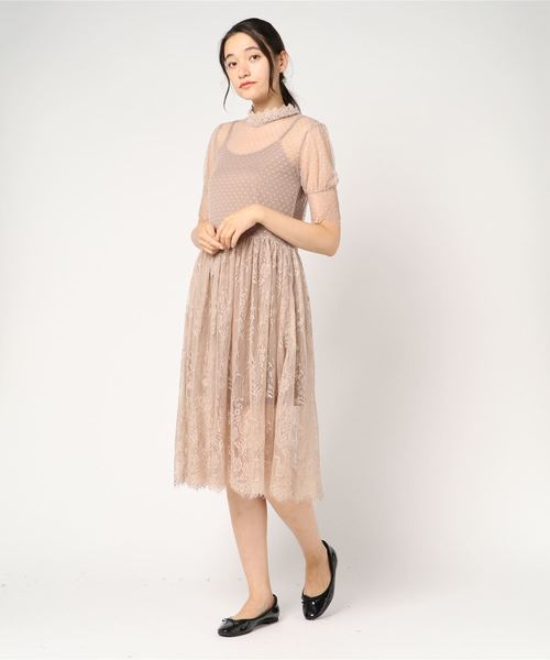 archives（アルシーヴ）の「ペチ付レースワンピース（ワンピース・レディース・オフホワイト/ブラック/ベージュ・MEDIUM）」の8枚目の写真