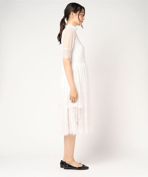archives（アルシーヴ）の「ペチ付レースワンピース（ワンピース・レディース・オフホワイト/ブラック/ベージュ・MEDIUM）」の4枚目の写真