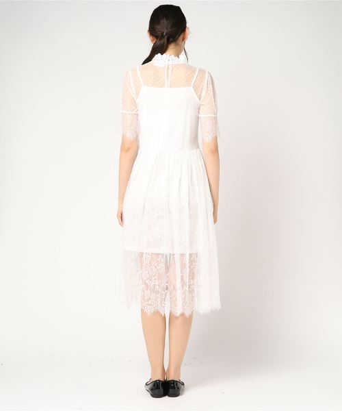 archives（アルシーヴ）の「ペチ付レースワンピース（ワンピース・レディース・オフホワイト/ブラック/ベージュ・MEDIUM）」の5枚目の写真
