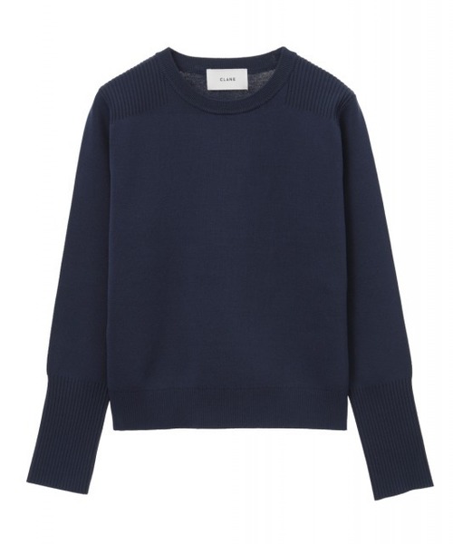 CLANE（クラネ）の「ベーシックコンパクトニットトップス（ニット/セーター・レディース・ブラック/ネイビー/レッド/イエロー・1/2）」の3枚目の写真
