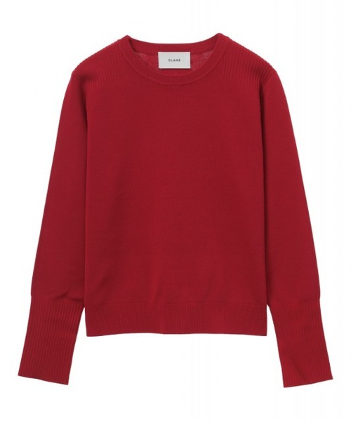 CLANE（クラネ）の「ベーシックコンパクトニットトップス（ニット/セーター・レディース・ブラック/ネイビー/レッド/イエロー・1/2）」の4枚目の写真