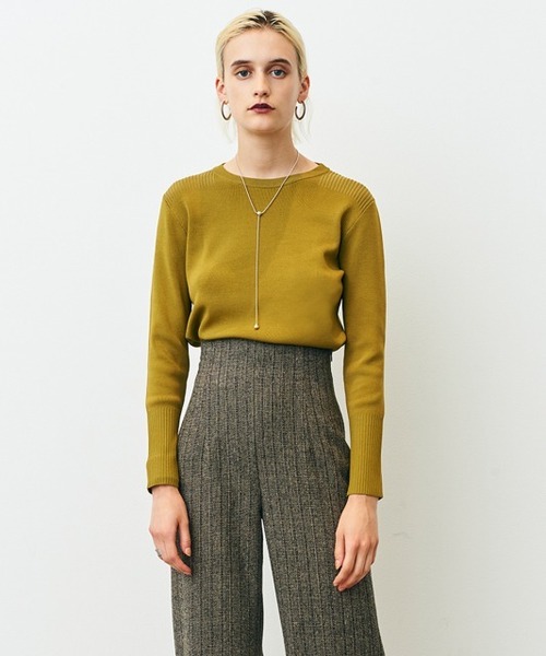 CLANE（クラネ）の「ベーシックコンパクトニットトップス（ニット/セーター・レディース・ブラック/ネイビー/レッド/イエロー・1/2）」の7枚目の写真