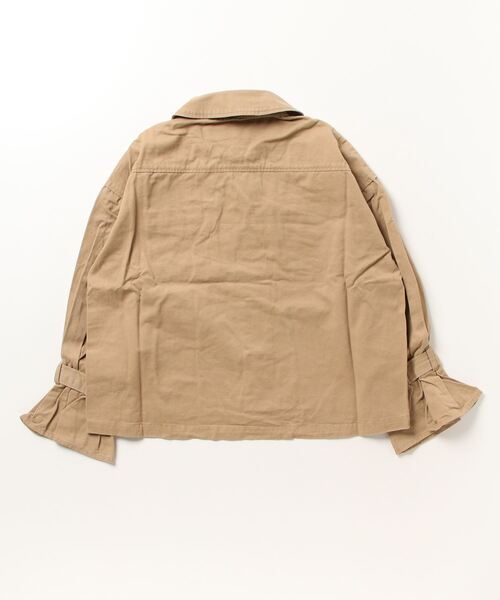 STYLEBLOCK（スタイルブロック）の「綿ツイルフリルスリーブミリタリージャケット（ミリタリージャケット・レディース・ベージュ/ブラウン・M）」の3枚目の写真