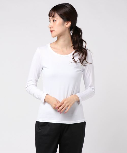 KOBE LETTUCE（コウベレタス）の「チェックキャミソールビスチェ+長袖Tシャツセット＊レディース/トップス/カットソー[C3473]神戸レタス（Tシャツ/カットソー・レディース・ホワイト系その他/ホワイト系その他2/ブラック系その他・FREE）」の6枚目の写真