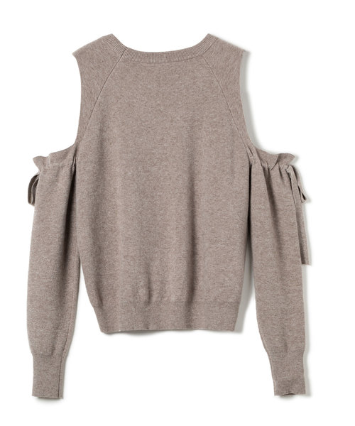 SAISON DE PAPILLON（セゾンドパピヨン）の「オープンショルダーニット（ニット/セーター・レディース・ベージュ/ブラック/パープル・M/L/S）」の5枚目の写真