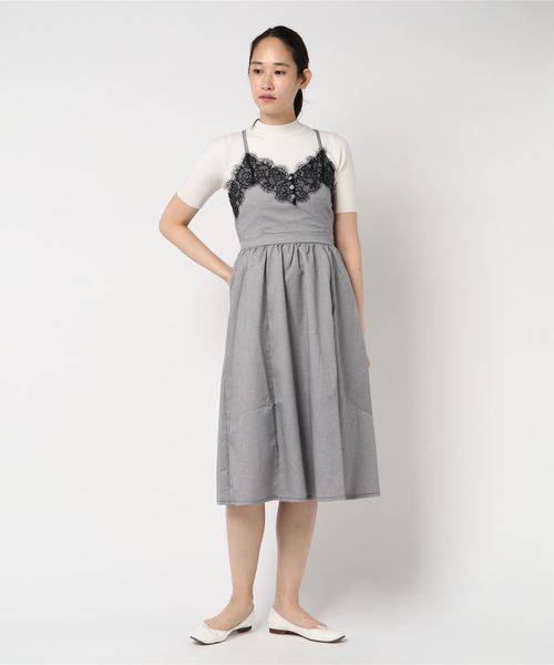 axes femme（アクシーズファム）の「チェック柄キャミワンピース（ワンピース・レディース・ブラウン/ブラック・MEDIUM）」の6枚目の写真