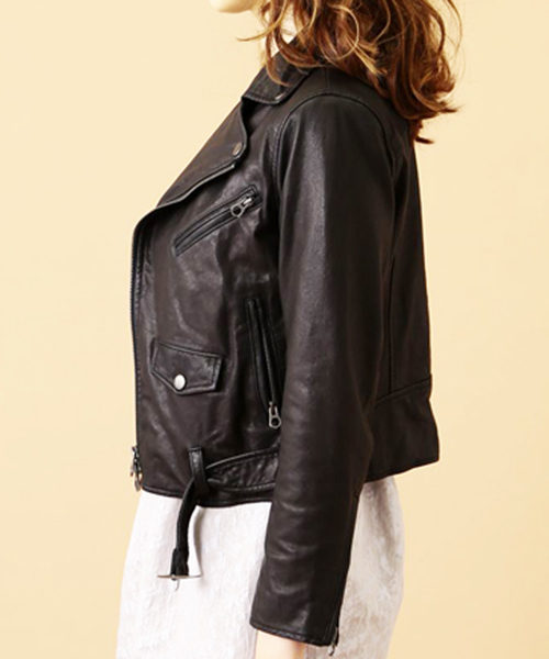 Jewel Changes(ジュエルチェンジズ)の「JCUR レザー ダブル ライダース(ライダースジャケット・レディース・ブラック・36/38)」の5枚目の写真