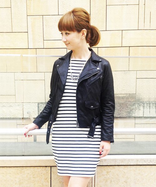 Jewel Changes(ジュエルチェンジズ)の「JCUR レザー ダブル ライダース(ライダースジャケット・レディース・ブラック・36/38)」の9枚目の写真