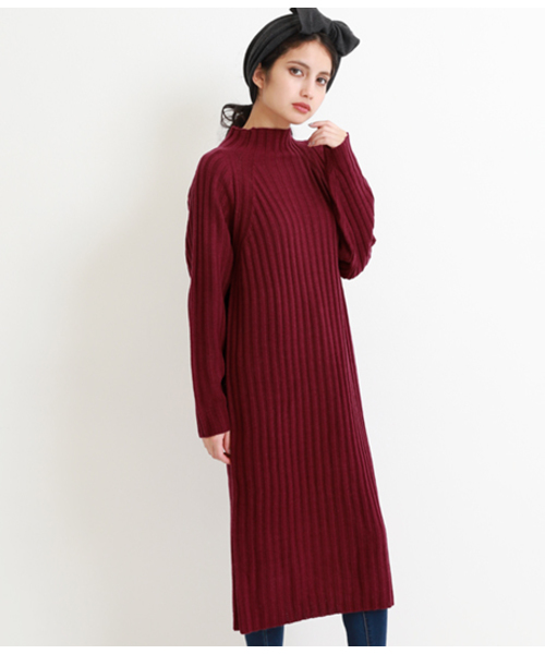 激安な新品登場 のハイネックリブニットワンピース 今年も話題の の