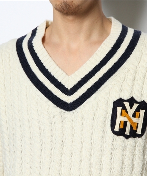 TOMMY HILFIGER（トミーヒルフィガー）の「CHASE CRICKET V-NECK SWEATER（ニット/セーター・メンズ・ホワイト/ネイビー・SMALL/MEDIUM/LARGE/X-LARGE）」の8枚目の写真