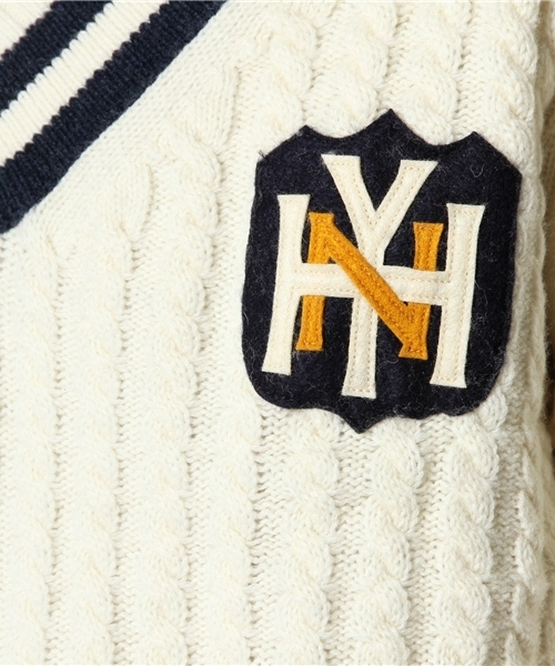 TOMMY HILFIGER（トミーヒルフィガー）の「CHASE CRICKET V-NECK SWEATER（ニット/セーター・メンズ・ホワイト/ネイビー・SMALL/MEDIUM/LARGE/X-LARGE）」の4枚目の写真