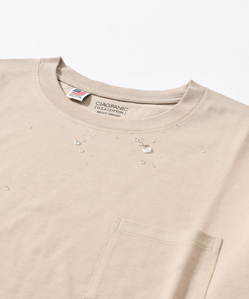 CIAOPANIC(チャオパニック)の「USAコットンCOOLMAX撥水Tシャツ(Tシャツ/カットソー)」|ベージュ