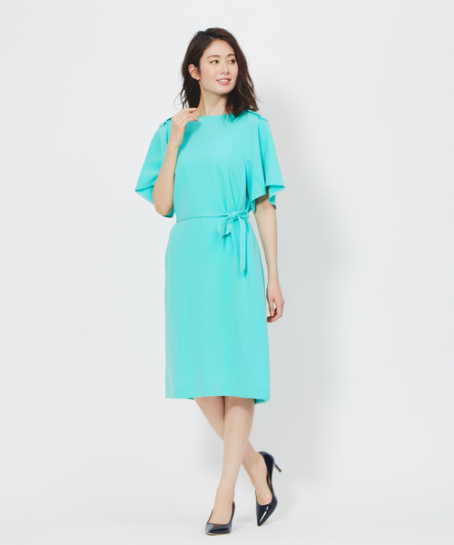 DESIGNWORKS（デザインワークス）の「ジョーゼットワンピース（ワンピース・レディース・オフホワイト/エメラルド/ブラック・38）」の16枚目の写真