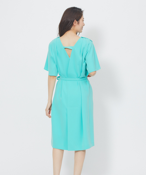 DESIGNWORKS（デザインワークス）の「ジョーゼットワンピース（ワンピース・レディース・オフホワイト/エメラルド/ブラック・38）」の13枚目の写真