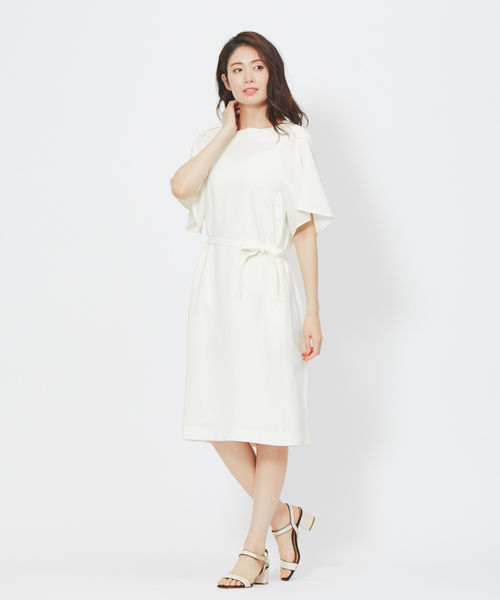 DESIGNWORKS（デザインワークス）の「ジョーゼットワンピース（ワンピース・レディース・オフホワイト/エメラルド/ブラック・38）」の5枚目の写真