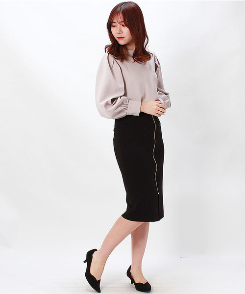 TRUDEA(トルディア)の「(日本製)ストレッチポンチ フロントファスナータイトスカート(スカート・レディース・ホワイト/チャコールグレー/ブラック/モカ・SMALL/MEDIUM/LARGE)」の12枚目の写真