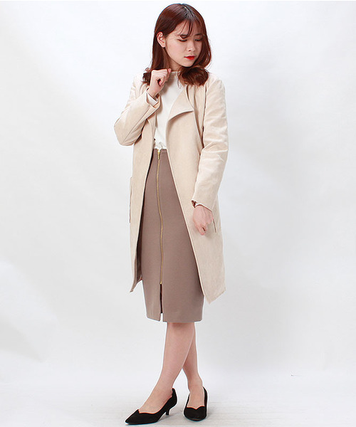 TRUDEA(トルディア)の「(日本製)ストレッチポンチ フロントファスナータイトスカート(スカート・レディース・ホワイト/チャコールグレー/ブラック/モカ・SMALL/MEDIUM/LARGE)」の14枚目の写真