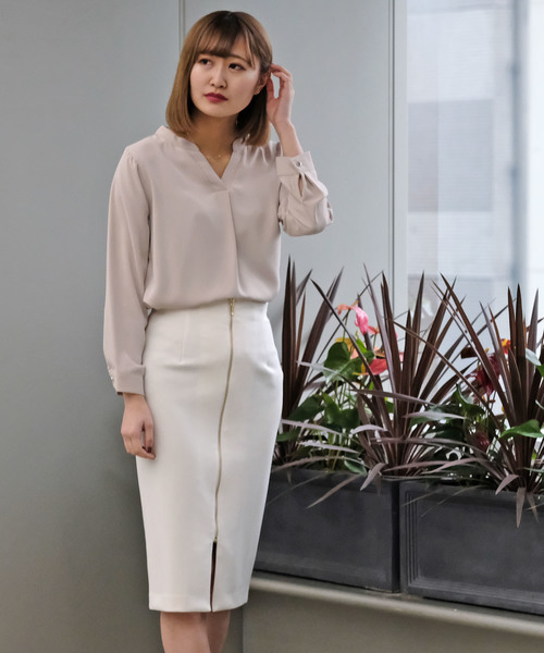 TRUDEA(トルディア)の「(日本製)ストレッチポンチ フロントファスナータイトスカート(スカート・レディース・ホワイト/チャコールグレー/ブラック/モカ・SMALL/MEDIUM/LARGE)」の22枚目の写真
