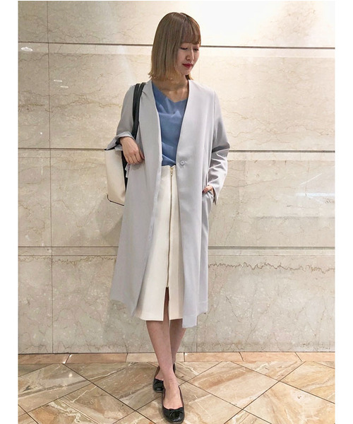 TRUDEA(トルディア)の「(日本製)ストレッチポンチ フロントファスナータイトスカート(スカート・レディース・ホワイト/チャコールグレー/ブラック/モカ・SMALL/MEDIUM/LARGE)」の9枚目の写真