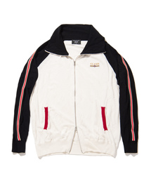 glamb ジャージジャケット 赤/ホワイト glamb（グラム）の「Jan hi-neck knit jersey / ジャンハイネック