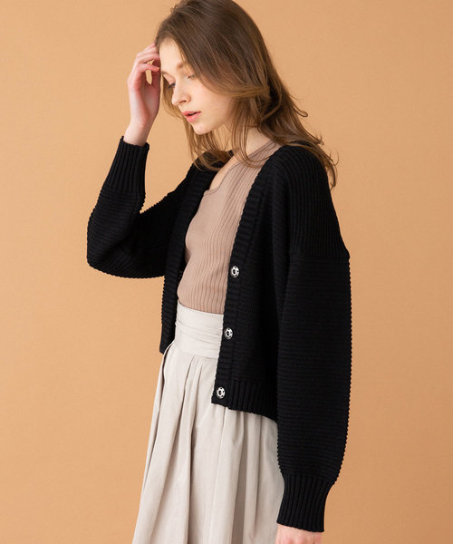 UNITED TOKYO（ユナイテッドトウキョウ）の「バルキーショートカーディガン（カーディガン/ボレロ・レディース・ホワイト/ブラック/ブルー・1）」の8枚目の写真