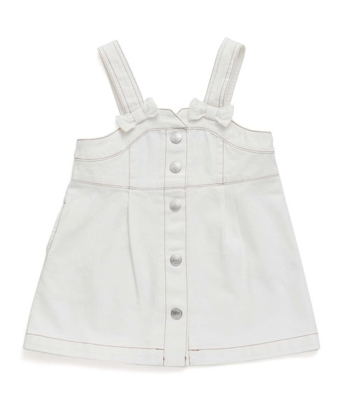 apres les cours(アプレレクール)の「ビスチェジャンスカ(ジャンパースカート・キッズ・ネイビー/オフホワイト・80/90/120/130/140/100/110)」の9枚目の写真