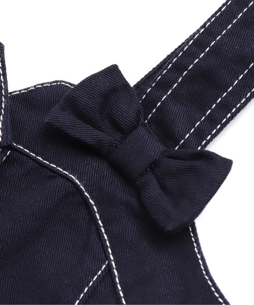 apres les cours(アプレレクール)の「ビスチェジャンスカ(ジャンパースカート・キッズ・ネイビー/オフホワイト・80/90/120/130/140/100/110)」の8枚目の写真