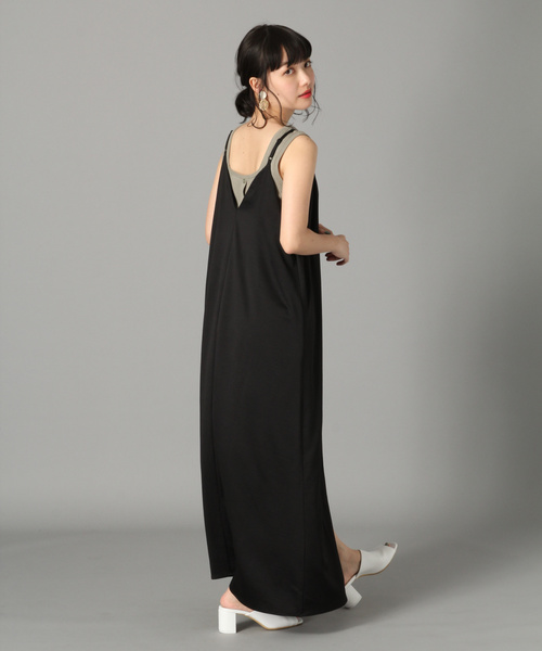 LOWRYS FARM(ローリーズファーム)の「サテンキャミワンピース 833088(ワンピース・レディース・ブラック/グリーン/アイボリー・FREE)」の9枚目の写真