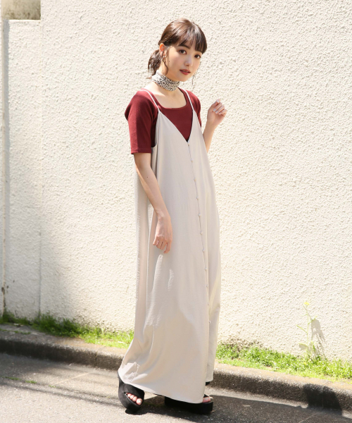 LOWRYS FARM(ローリーズファーム)の「サテンキャミワンピース 833088(ワンピース・レディース・ブラック/グリーン/アイボリー・FREE)」の15枚目の写真