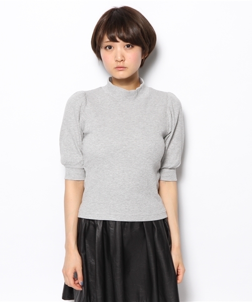 one after another NICE CLAUP（ワンアフターアナザーナイスクラップ）の「【ナイスクラップ】テレコハイネックプルオーバー（Tシャツ/カットソー・レディース・アイボリー/ピンク/ミント/グレー/ブラック・FREE）」の12枚目の写真