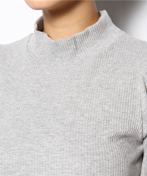 one after another NICE CLAUP（ワンアフターアナザーナイスクラップ）の「【ナイスクラップ】テレコハイネックプルオーバー（Tシャツ/カットソー・レディース・アイボリー/ピンク/ミント/グレー/ブラック・FREE）」の9枚目の写真