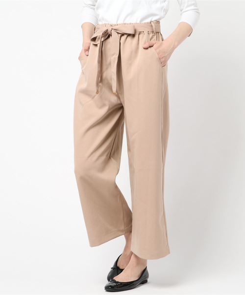 おしゃれスタ(オシャレスタ)の「シルケットポンチ ベルト付ギャザーPNT(LC)(その他パンツ・レディース・ベージュ/ネイビー/カーキ/ピンク・FREE)」の7枚目の写真